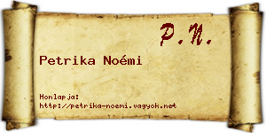 Petrika Noémi névjegykártya